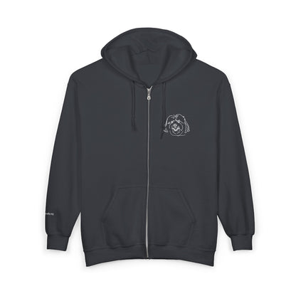 W.J. Embroidered Portrait Unisex Full-Zip Sweatshirt
