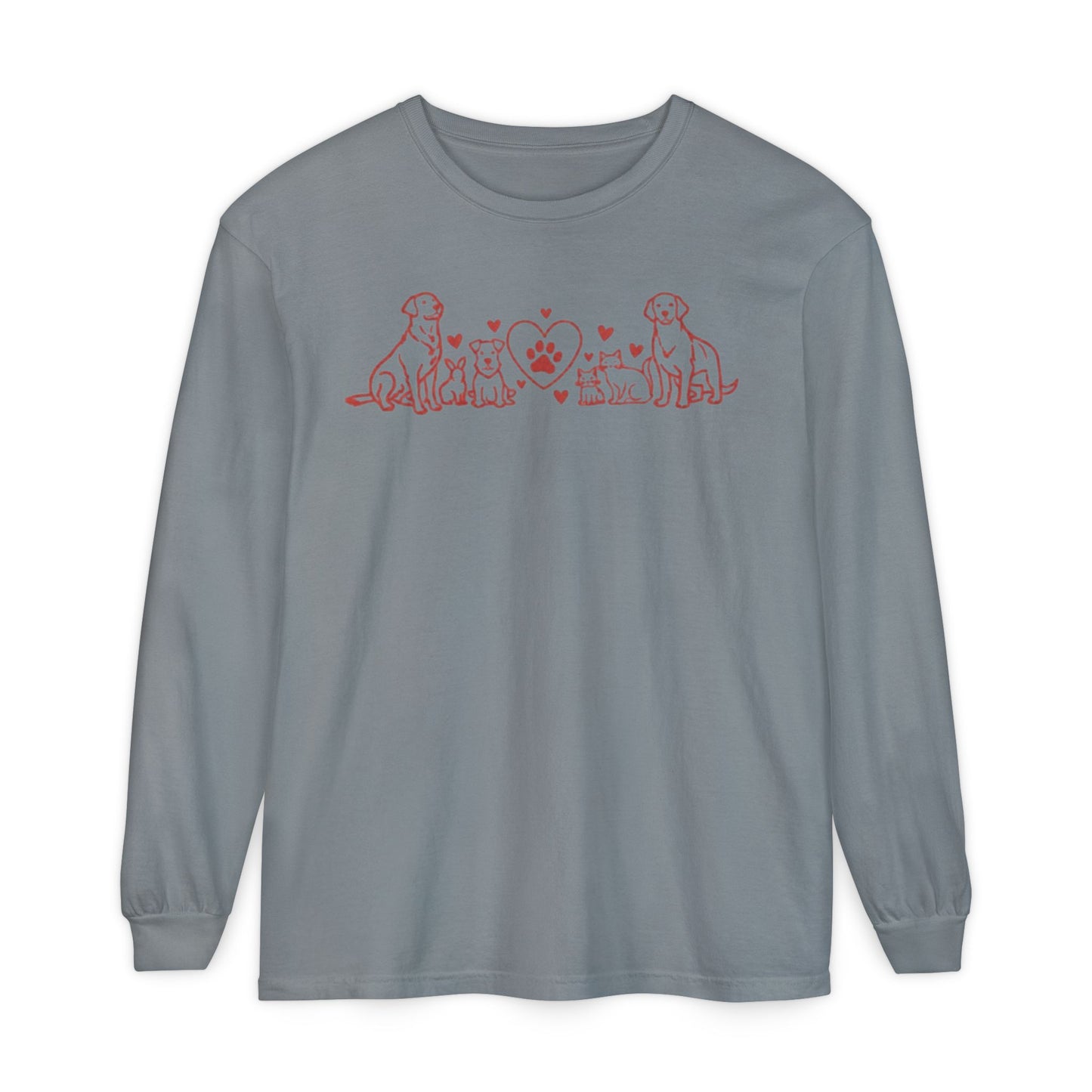 Delta Animal Shelter Dogs Valentine's Day Long Sleeve T-Shirt (Internal)