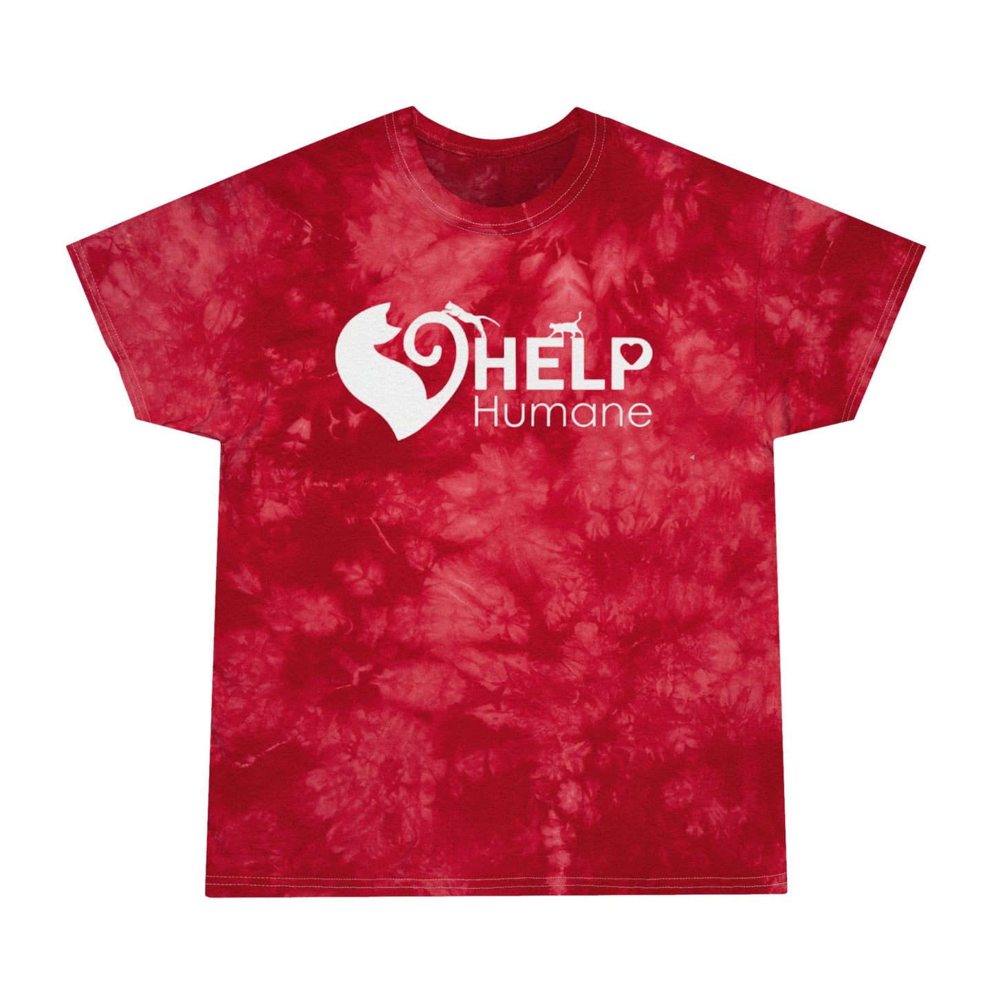 Help Humane Society Tie-Dye Tee — Blue & Red Crystal