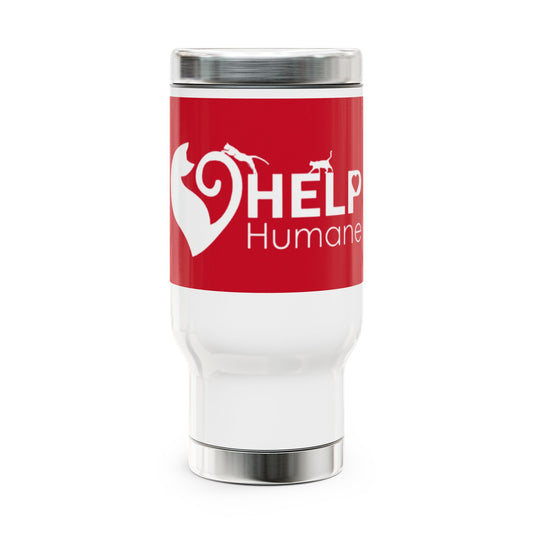 Help Humane Society 14oz Red Stainless Steel Travel Mug with Handle