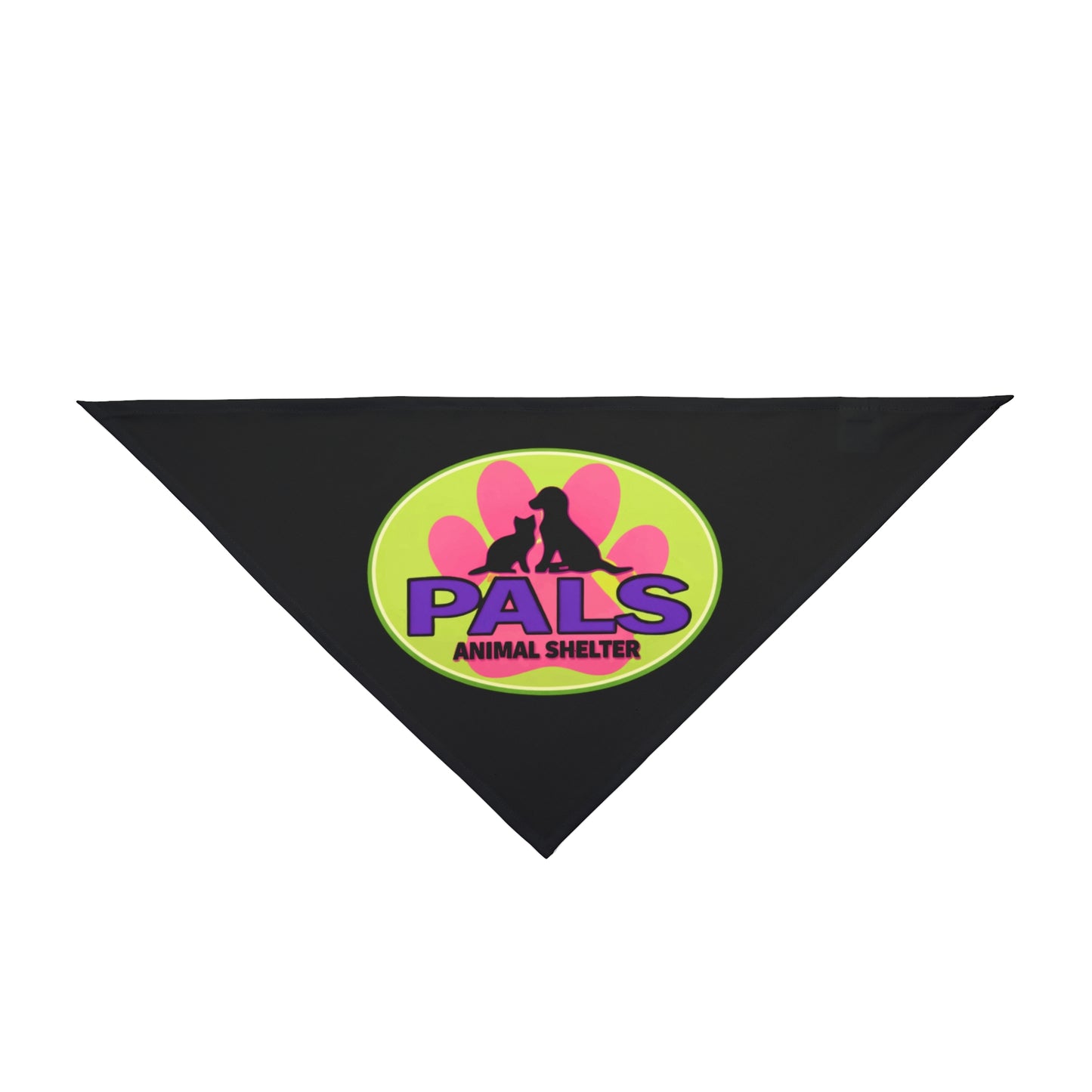PALS Animal Shelter Pet Bandana – Neon Paw Logo Rescue Accessory