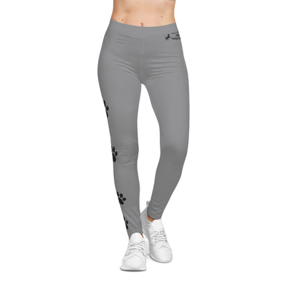 Staff Inventory Delta Animal Shelter Paw Print Women's Leggings - Gray with Black Paws
