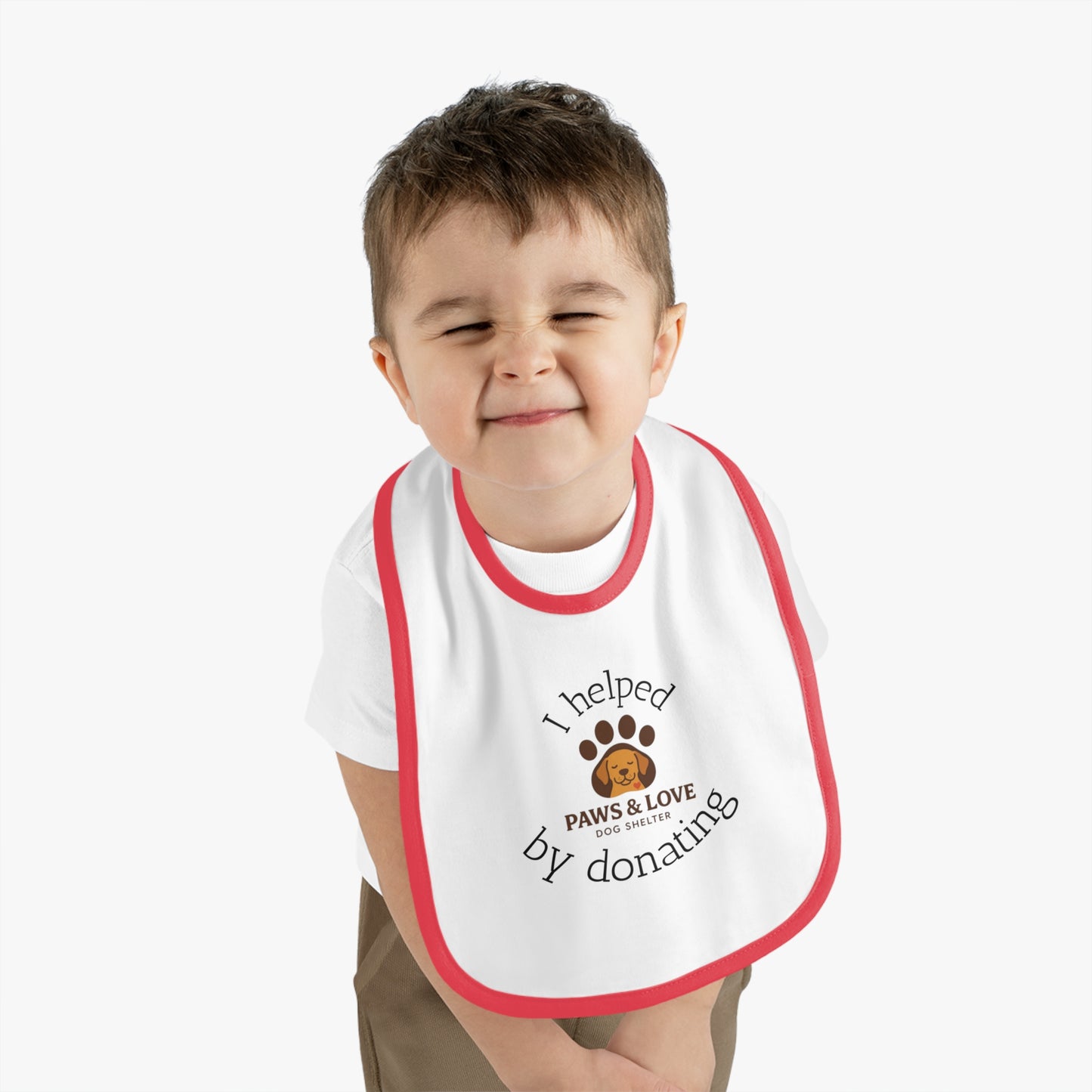 Paws & Love Baby Bib with Charitable Message