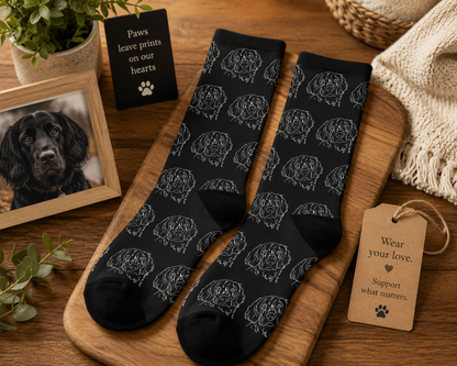 Animal Outreach Personalized Crew Socks - Minimalist Line Art or Studio Art