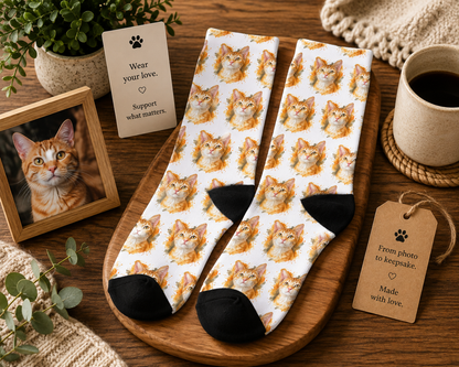 Animal Outreach Personalized Crew Socks - Minimalist Line Art or Studio Art