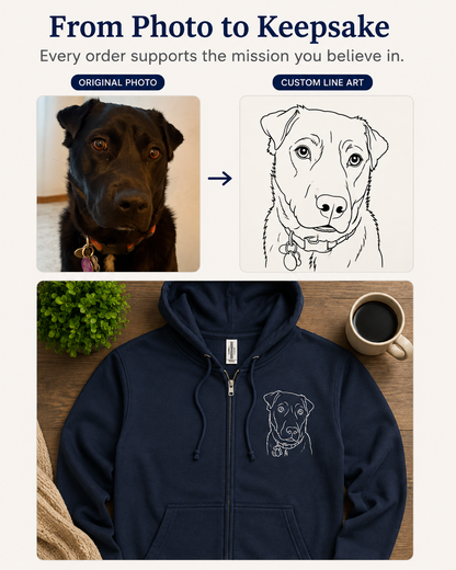Signature Embroidered Zip Up Hoodie - Animal Outreach of the Mother Lode