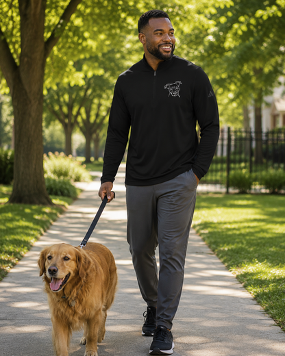 Embroidered Pet Addidas Quarter-Zip Pullover