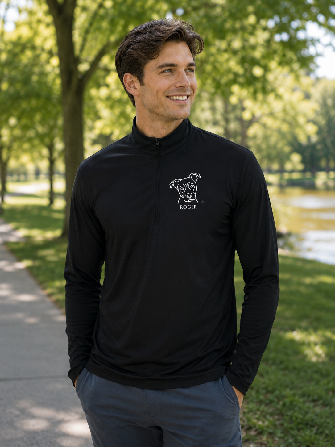 Custom Printed Pet Unisex Quarter-Zip Pullover
