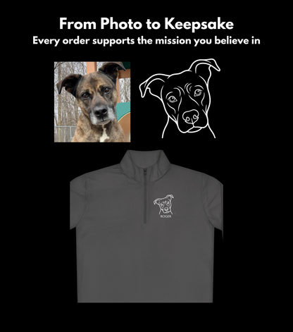 Custom Printed Pet Unisex Quarter-Zip Pullover