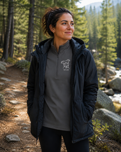 Custom Printed Pet Unisex Quarter-Zip Pullover